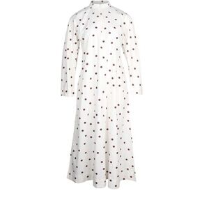 Ganni brown and white the polka dot dress